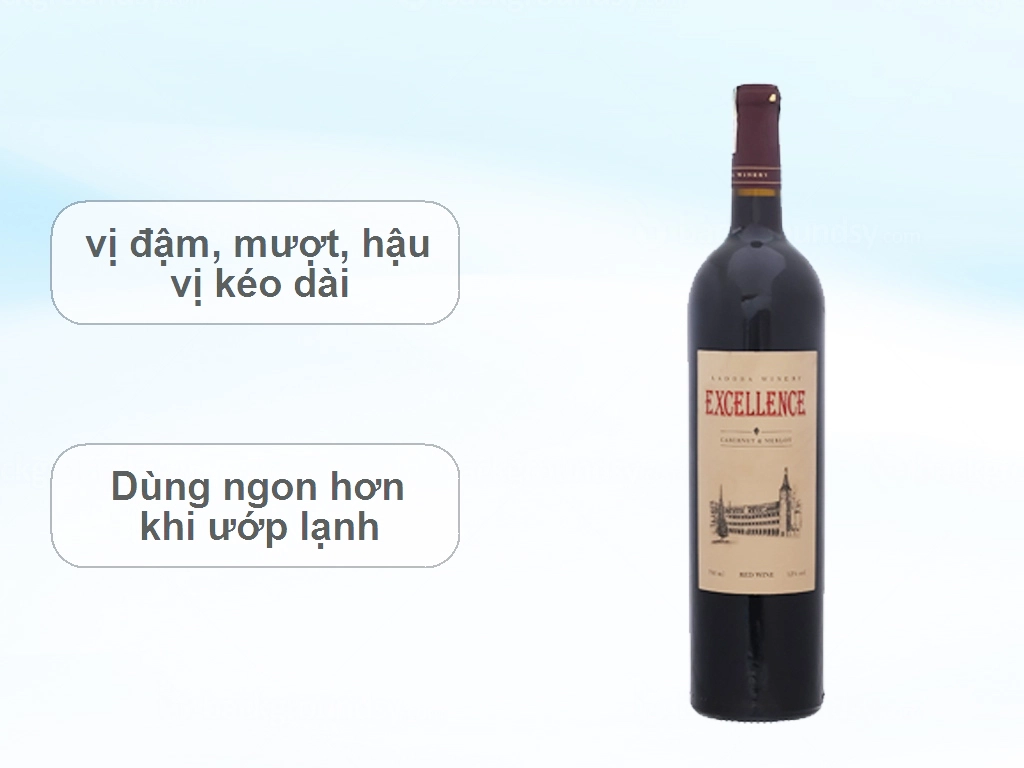 Rượu Vang Đà Lạt Excellence đỏ 12% chai 750ml