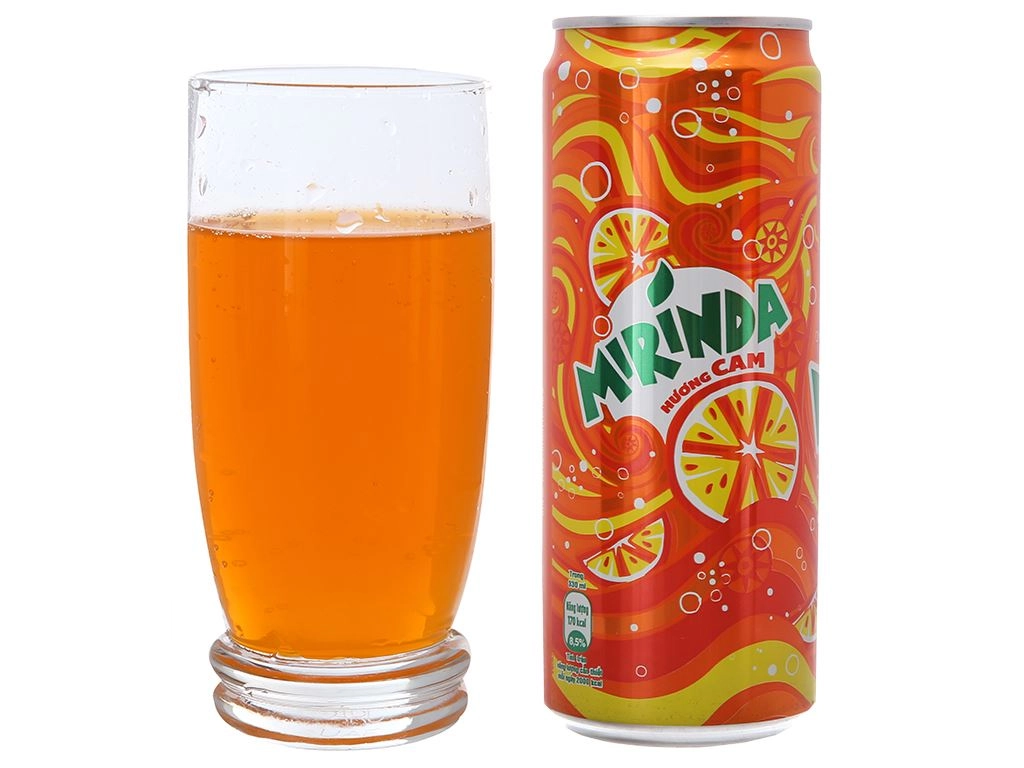 6 lon nước ngọt Mirinda vị cam 320ml