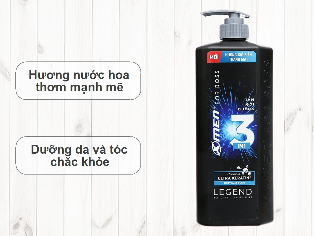 Tắm gội 3 in 1 X-men For Boss Legend hương gió biển 830g